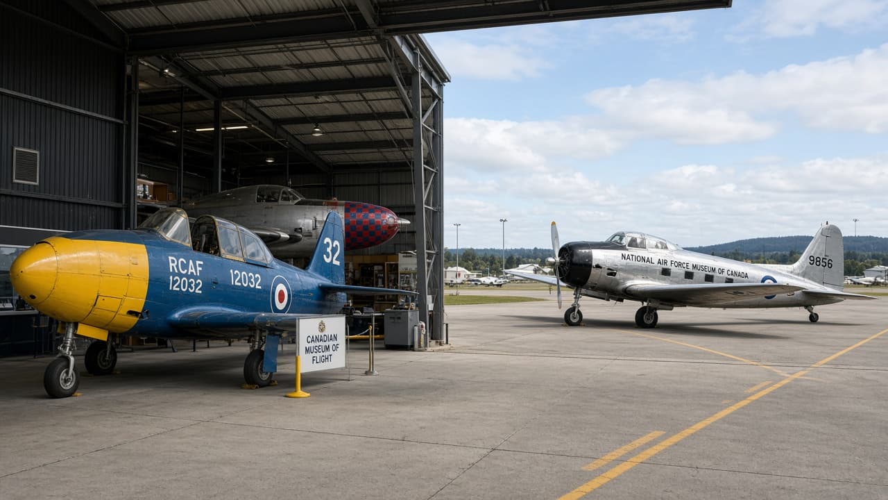 Historic aircraft and open sky