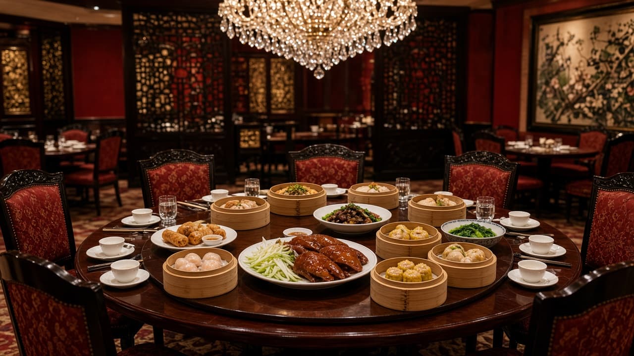 Bamboo baskets of dim sum