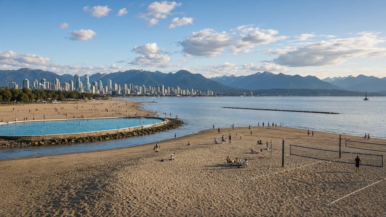 Beach stretching toward the horizon