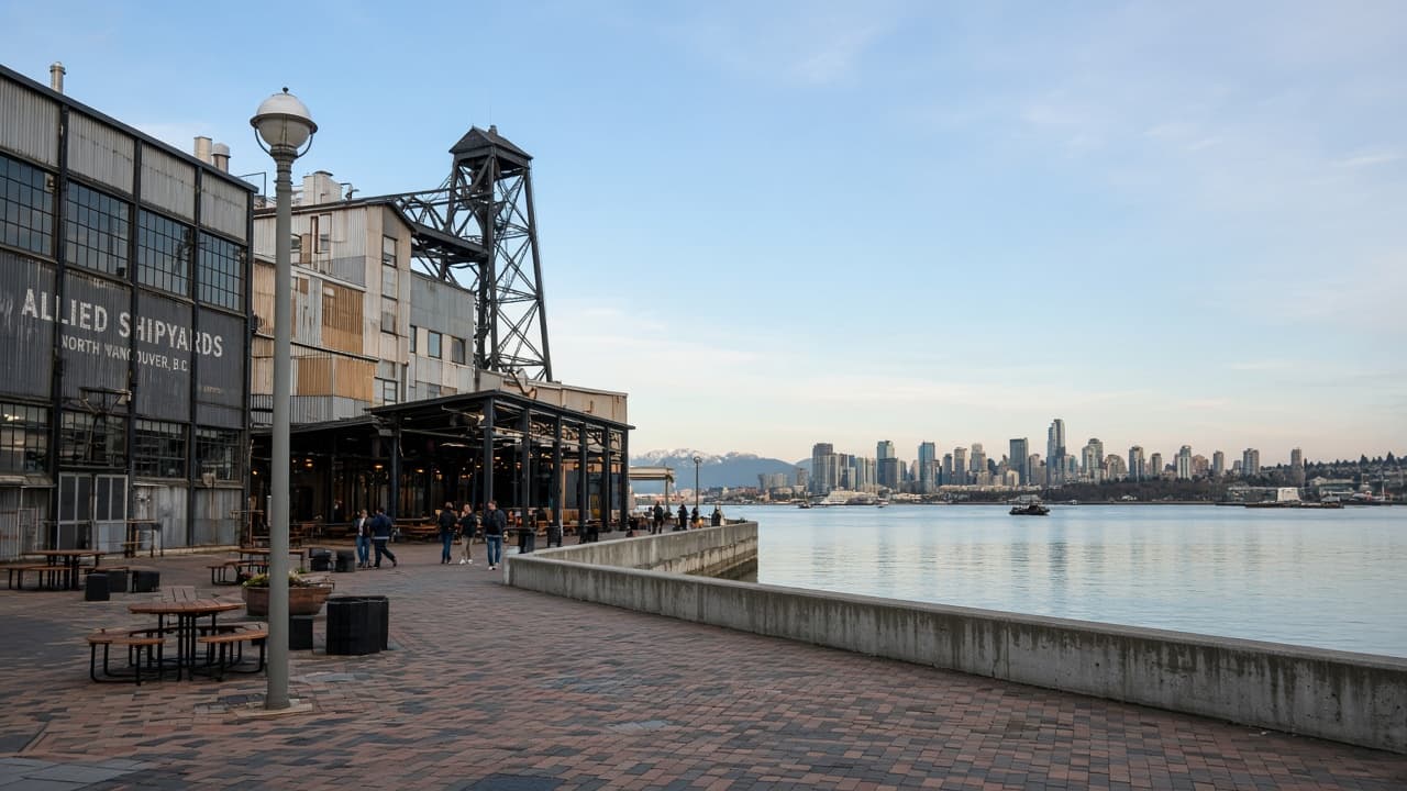 Historic industrial waterfront buildings