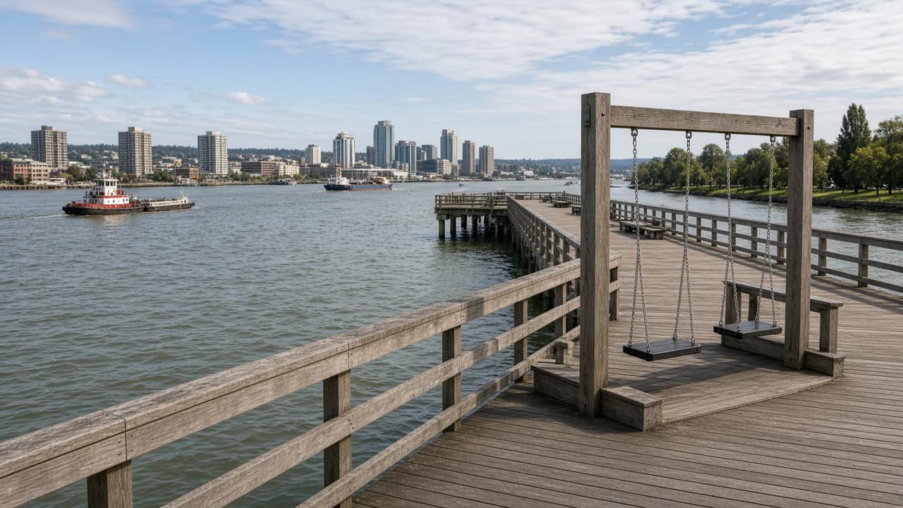 Waterfront park lawn