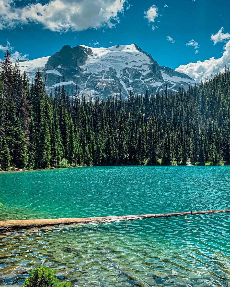 Alpine peaks above a valley