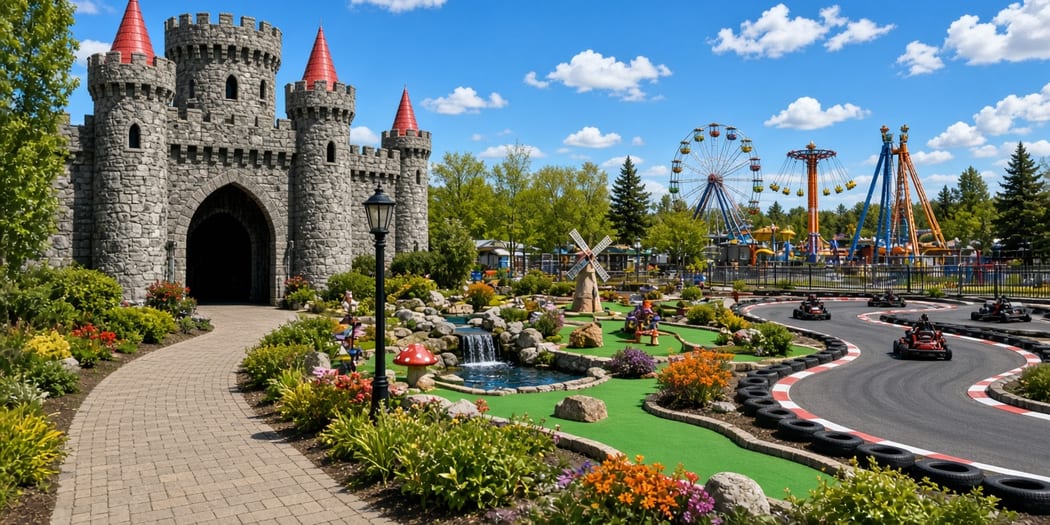Family park lawn and gathering space