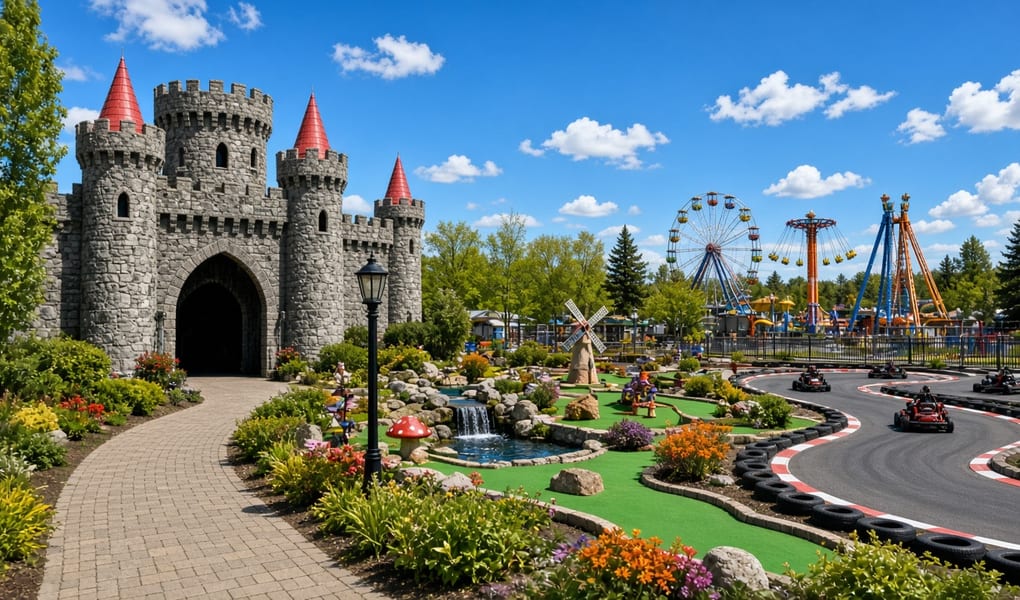 Family park lawn and gathering space