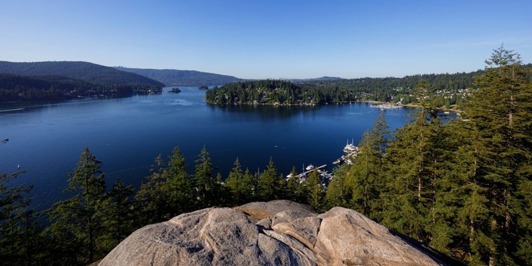Indian Arm from Quarry Rock, with Deep Cove and the marina below