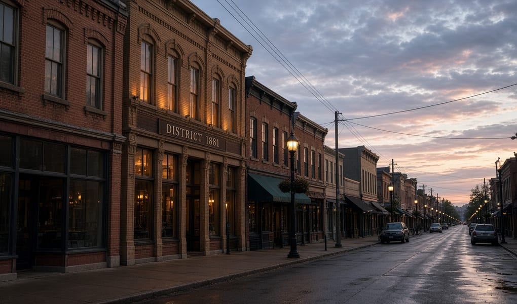 Historic brick commercial street