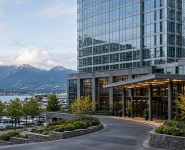 Harbour hotel looking toward the North Shore mountains