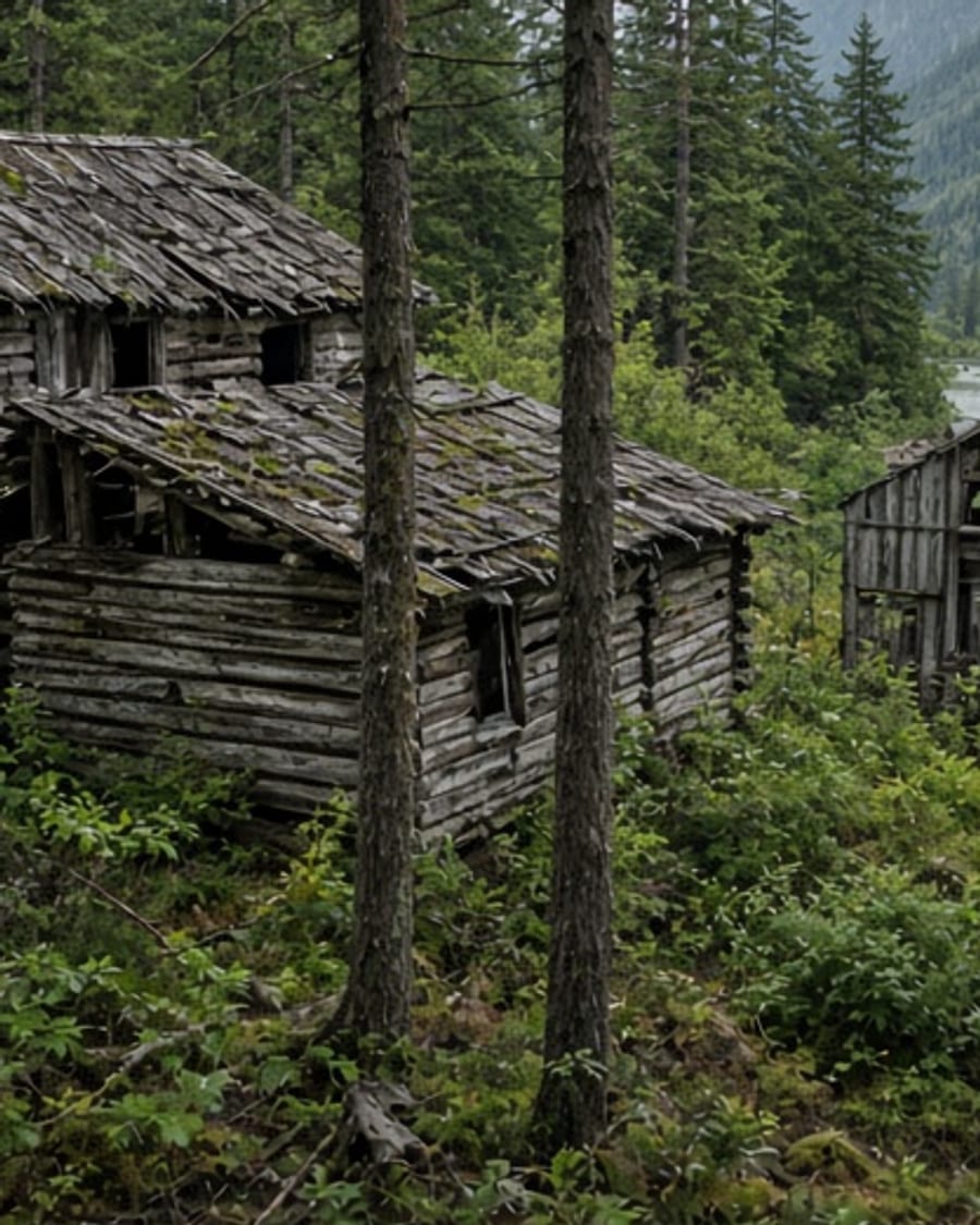 Mist moving through dense forest