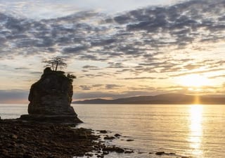 Siwash Rock from the Stanley Park shoreline