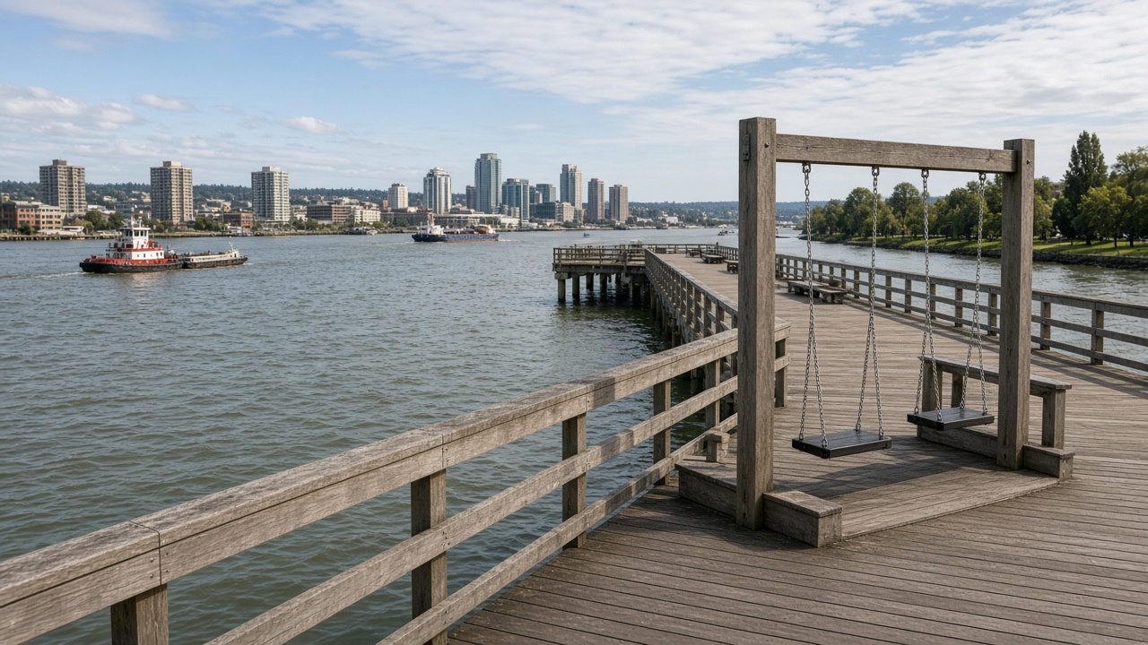 Waterfront park lawn