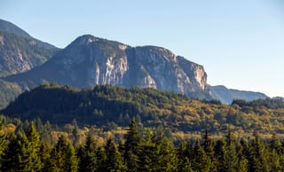 Sun over a mountain ridge
