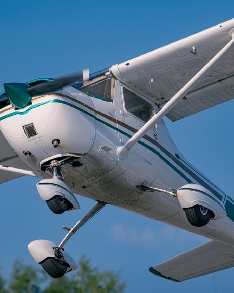 Historic aircraft and open sky