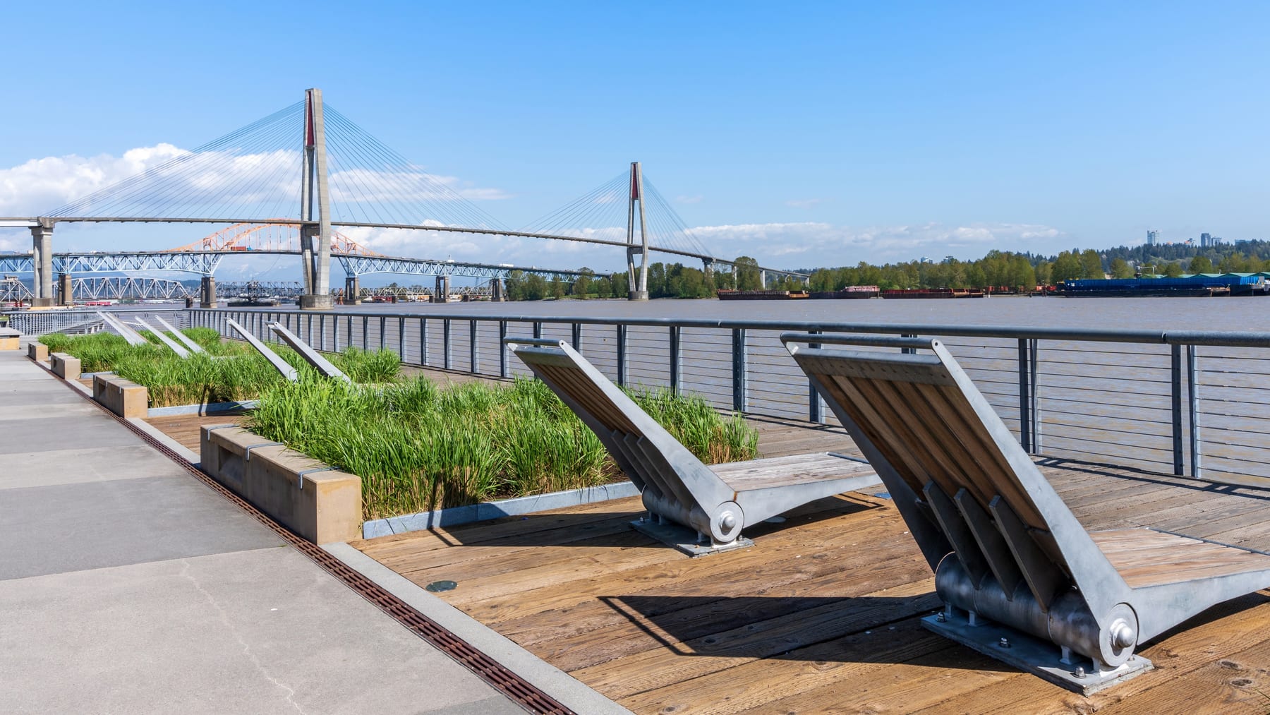 Waterfront park lawn