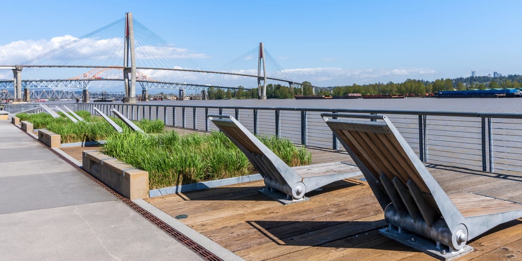 Waterfront park lawn