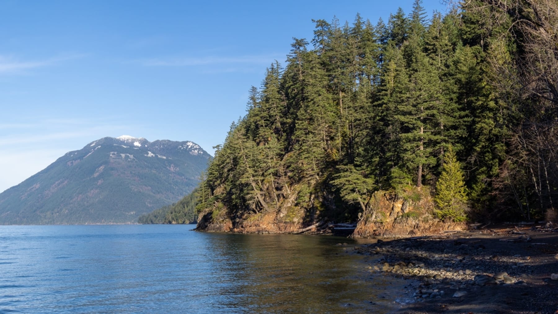 Mountain lake shoreline