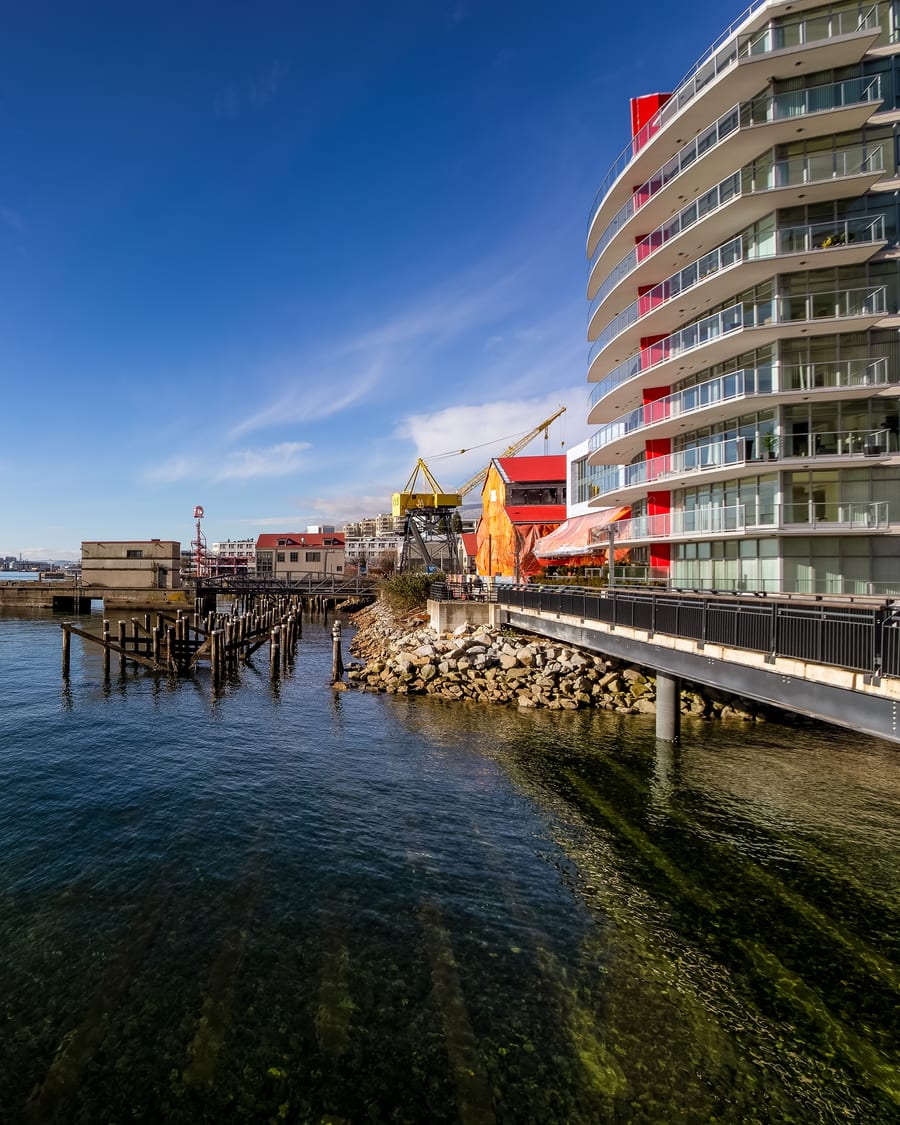 Historic industrial waterfront buildings