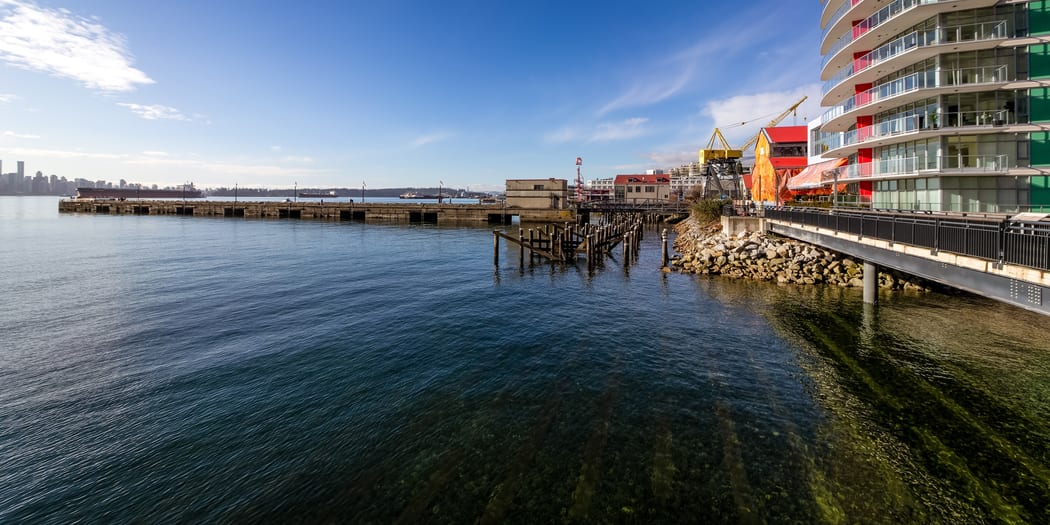 Historic industrial waterfront buildings