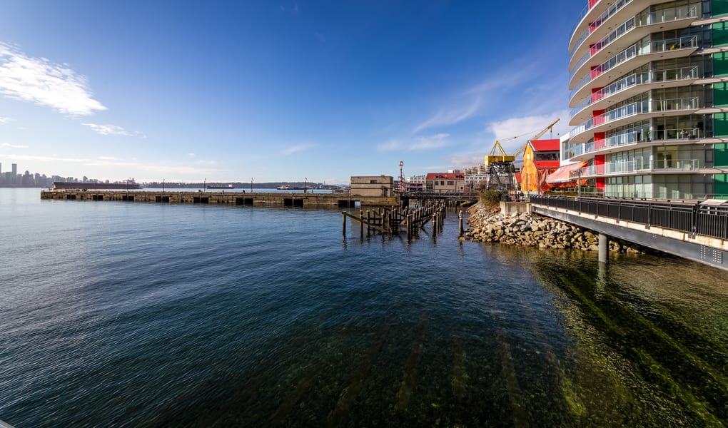 Historic industrial waterfront buildings