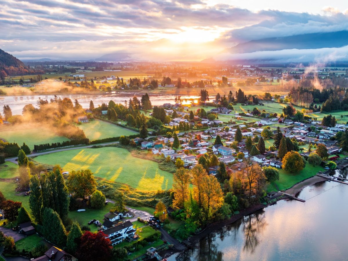 Westminster Abbey on the hill above Mission and the Fraser Valley